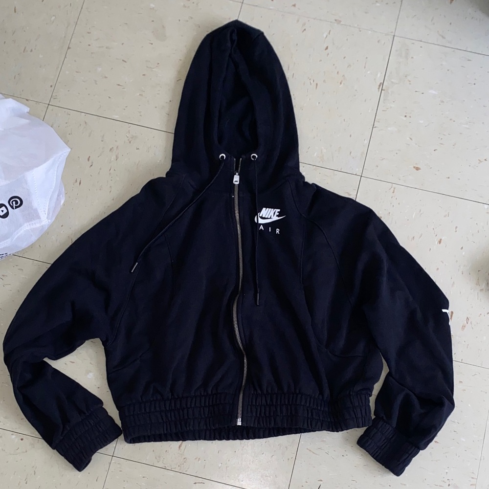 NIKE AIR BLACK CROP HOODIE MED WOMENS